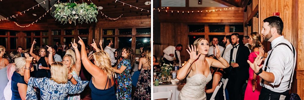 wedding guests dancing at Jennette's Pier reception