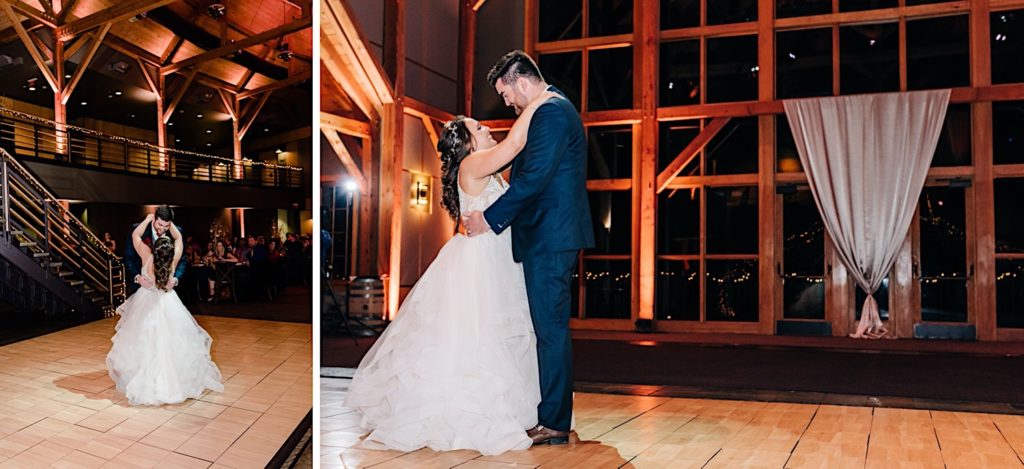 bride and grooms first dance at welch allyn wedding