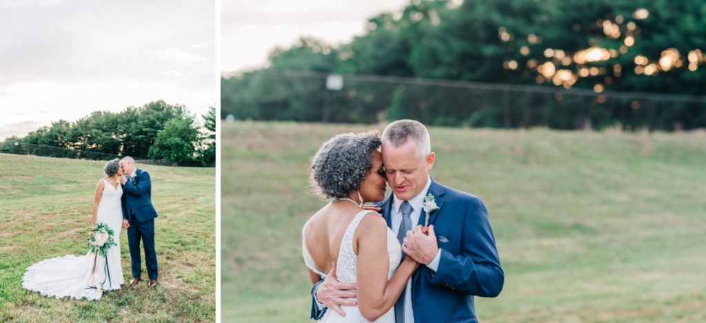 bride and groom kissing in Fredericksburg VA