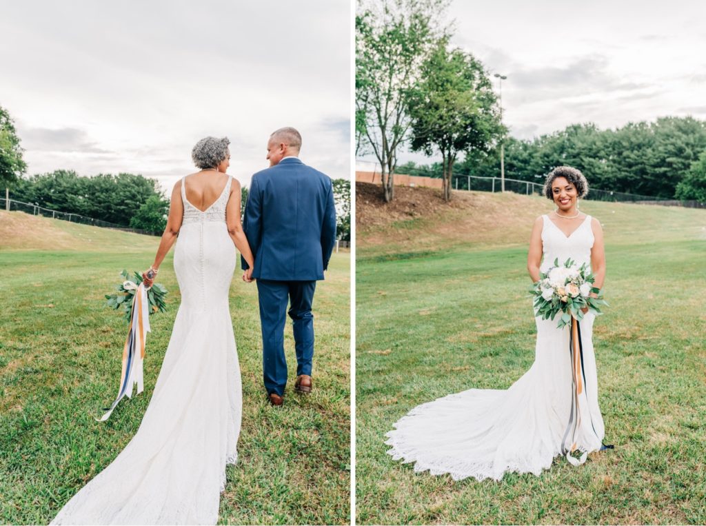 Bride and groom in Fredericksburg VA