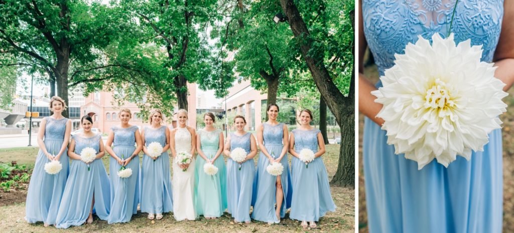 bridal party portraits at wintergarden wedding rochester ny