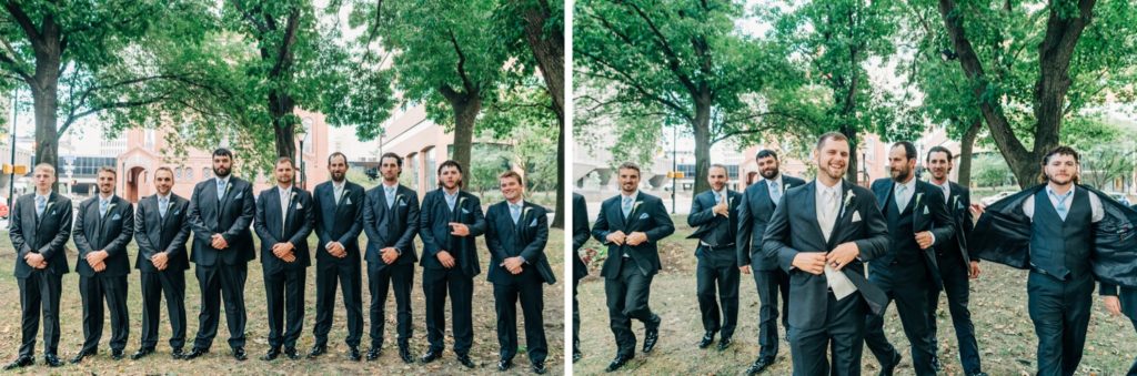 bridal party portraits at wintergarden wedding rochester ny