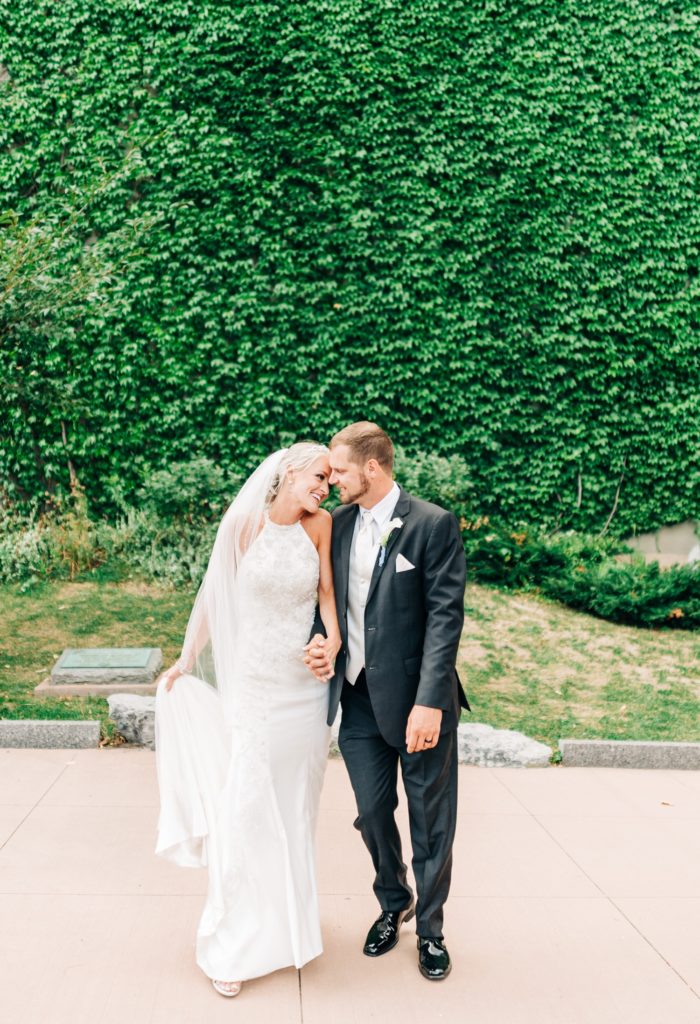 Bride and groom portraits at wintergarden wedding rochester ny