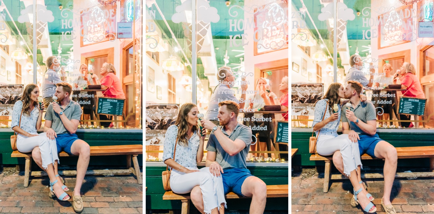 couple eating ice cream in Old Town Alexandria
