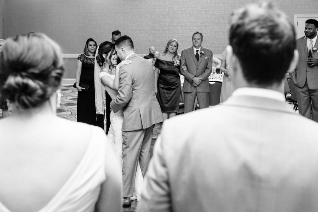 bride and groom first dance at Greenville nc wedding