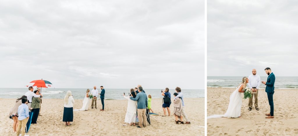 couple getting married on the beach in Chincoteague
