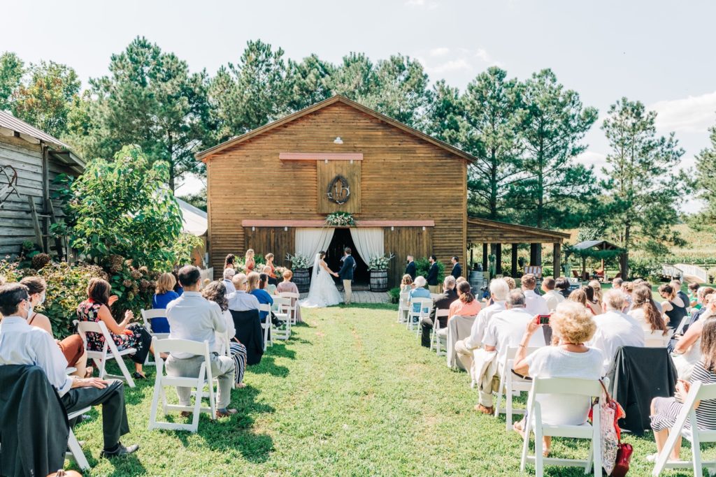 wedding ceremony at Clay Hill Wedding