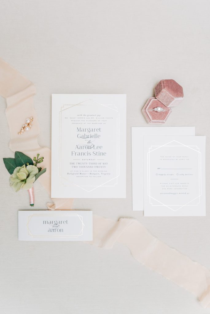 invitations for a Hollyfield Manor Wedding