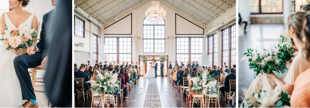 indoor wedding ceremony at Raspberry Plain Manor