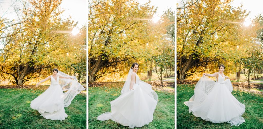 bride dancing in her dress at Raspberry Plain Manor