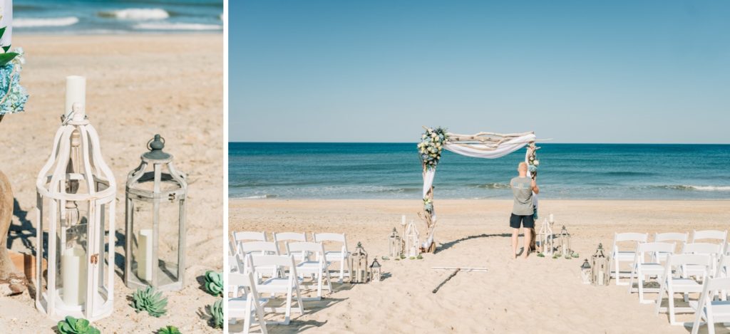 Wedding ceremony on the beach in Outer Banks, NC