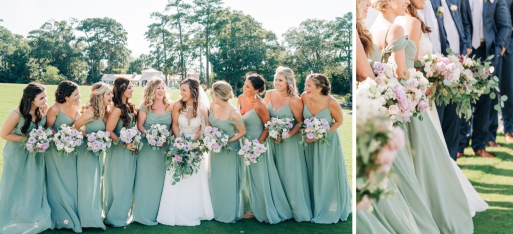 bride and bridesmaids at a Cavalier Golf and Yacht Club wedding