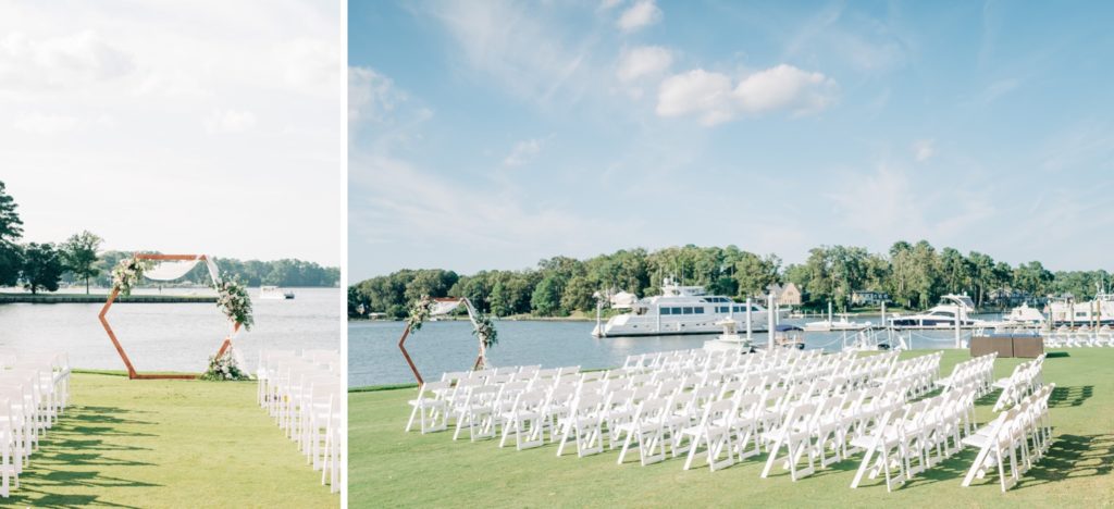 ceremony location at the Cavalier Golf and Yacht Club
