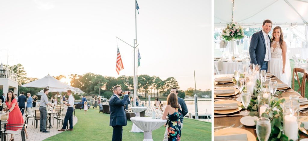 cocktail hour at a cavalier golf and yacht club wedding