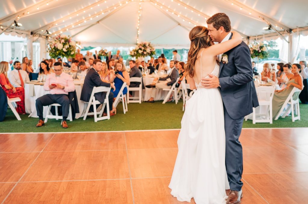 Bride and groom first dance at the cavalier golf and yacht club