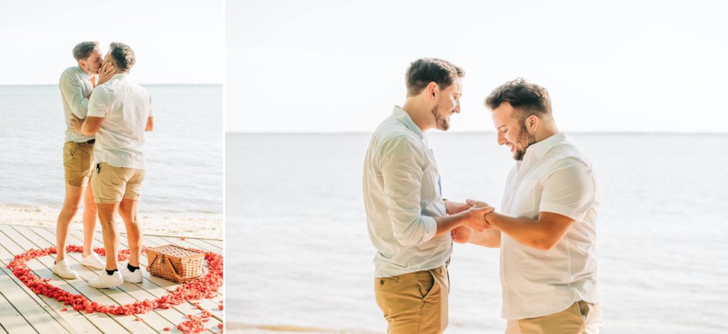 a surprise double proposal as a guy proposes to his fiancé after being proposed to