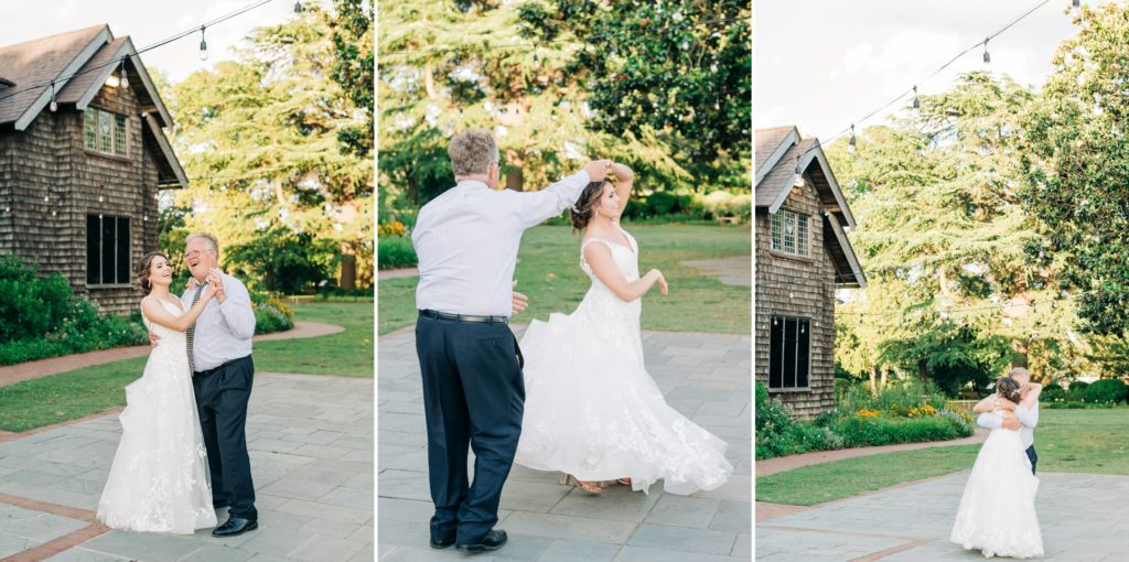 father daughter dance at reception at Hermitage Museum  & garden wedding