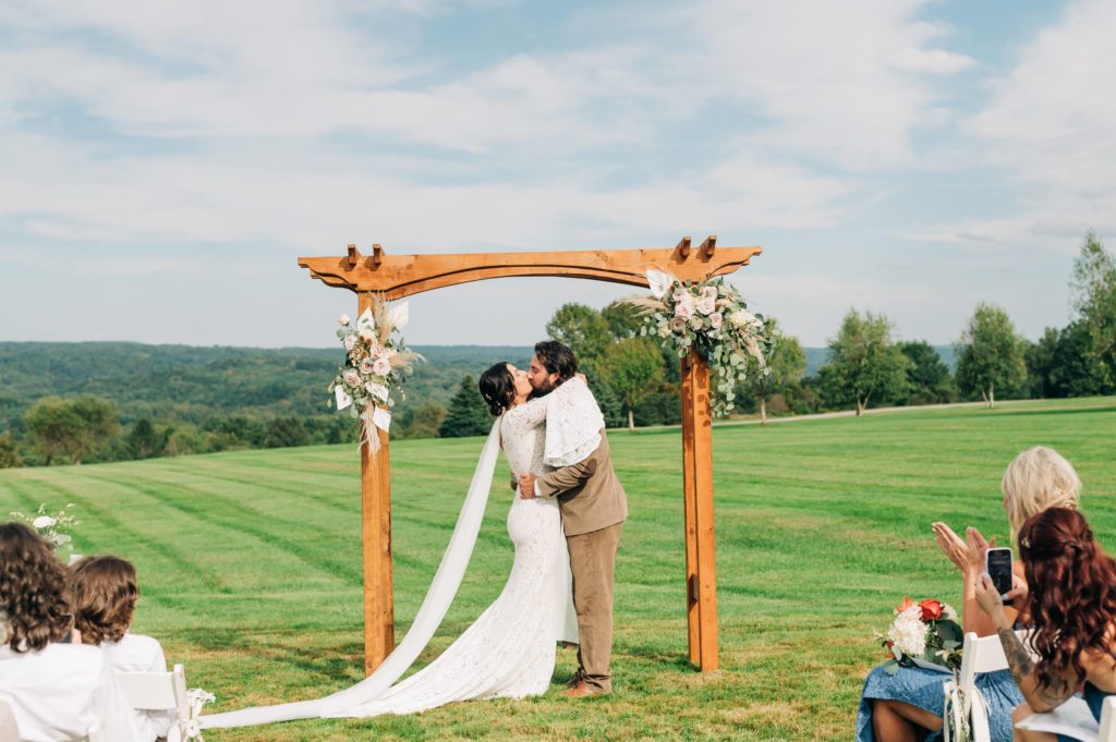 intimate ceremony at Adirondacks wedding