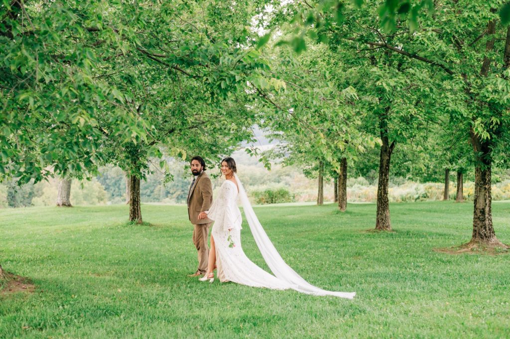 bride & groom at intimate Adirondacks wedding