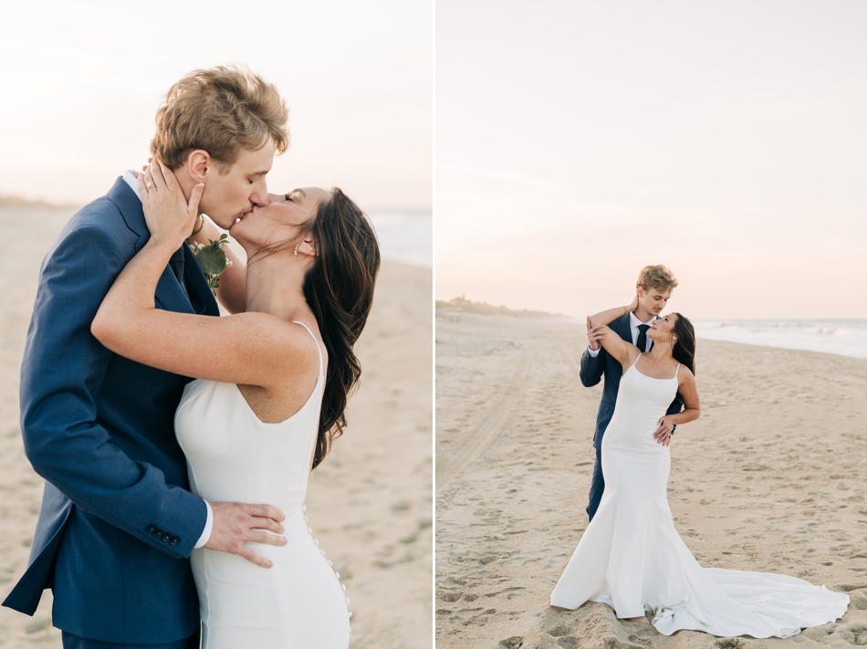 Sunset wedding photos in OBX