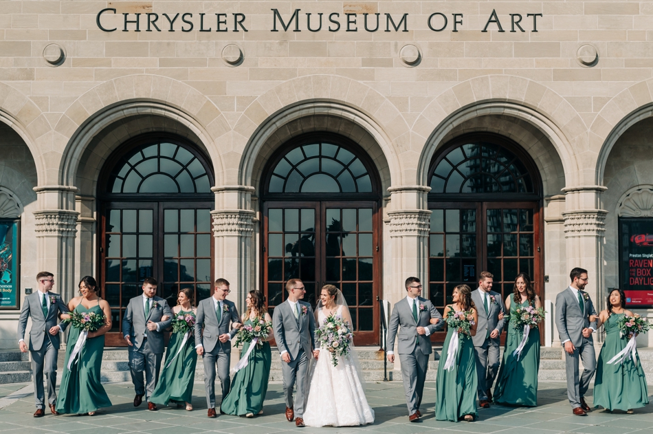 Wedding Party Portraits at Chrysler Museum Wedding