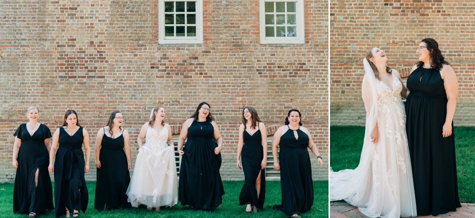 Bride and wedding party at William and Mary