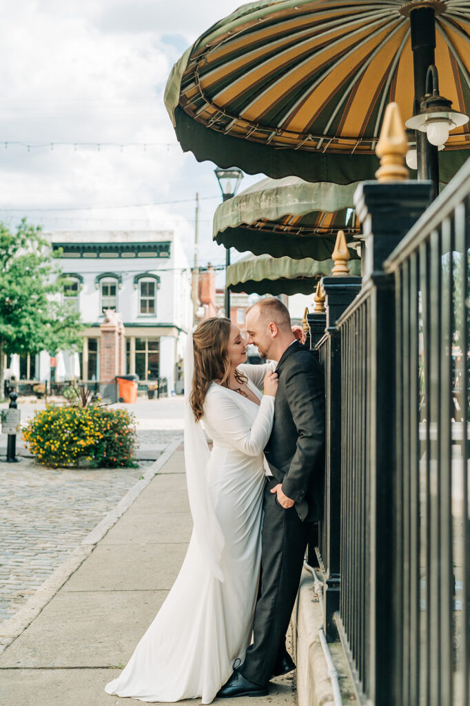 Bride and groom at downtown richmond elopement