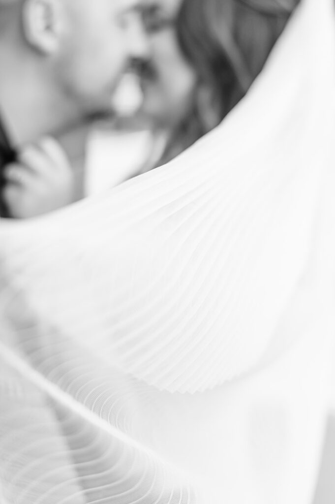 Textured wedding veil