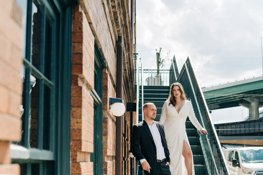 Bride and groom at downtown richmond elopement