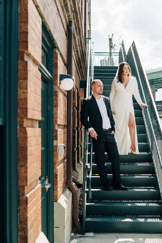 Bride and groom at downtown richmond elopement