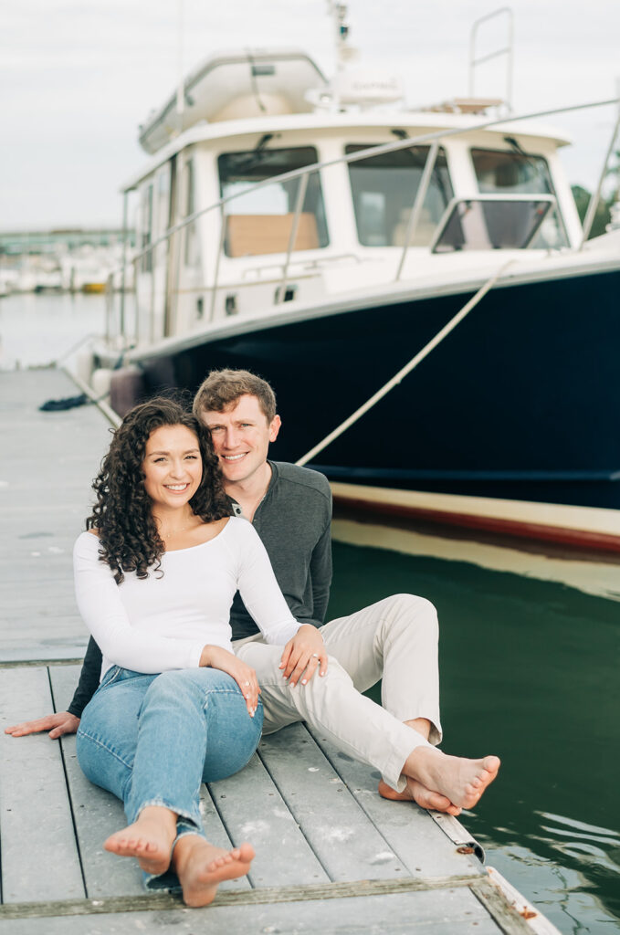 Couple next to boat