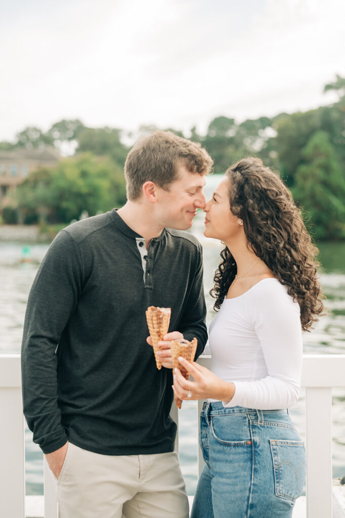 Couple with Ice cream at Engagement photos