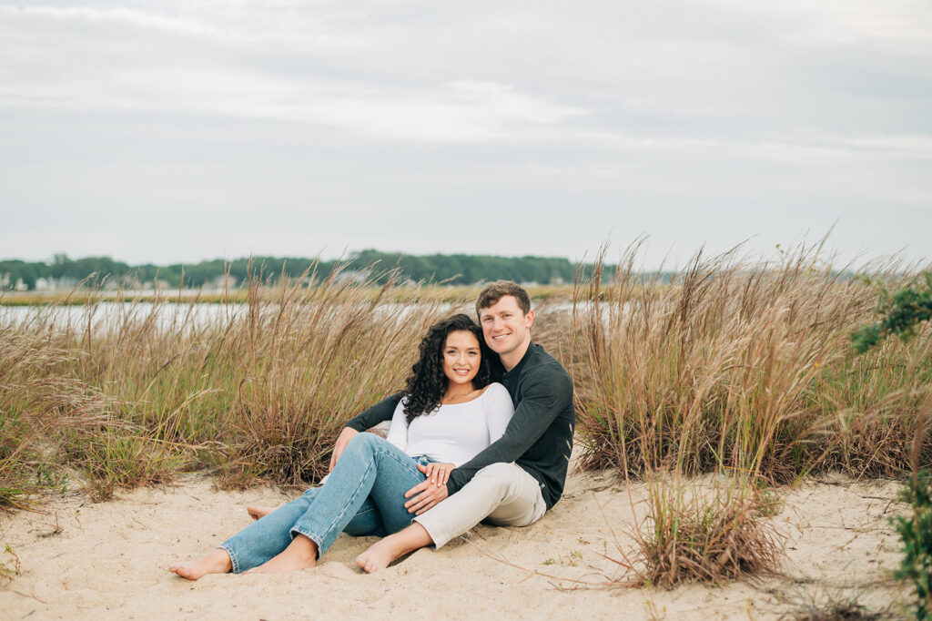 Couple at Pleasure House Point for engagement portraits