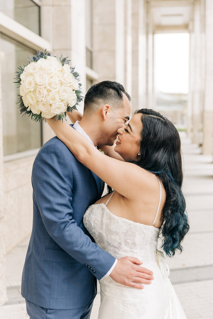 Bride & Groom outside Norfolk VA Courthouse