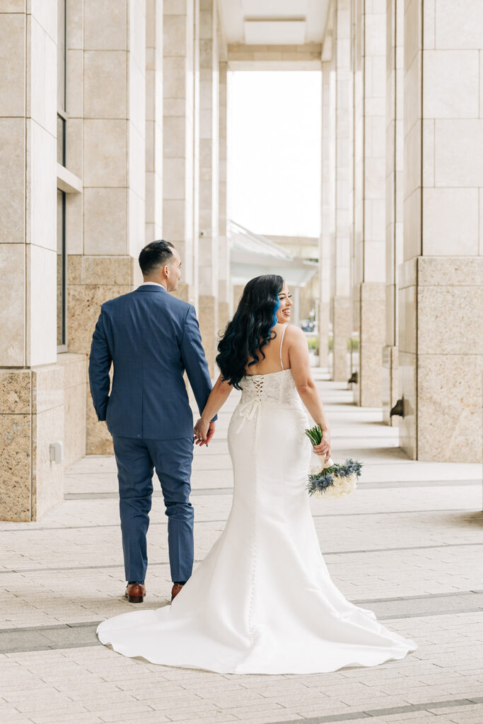 Bride & Groom portaits at Norfolk VA Courthouse Elopement