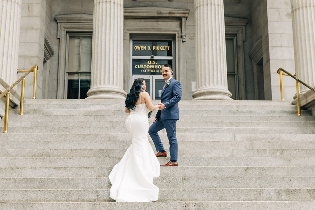 Wedding portraits in downtown norfolk va