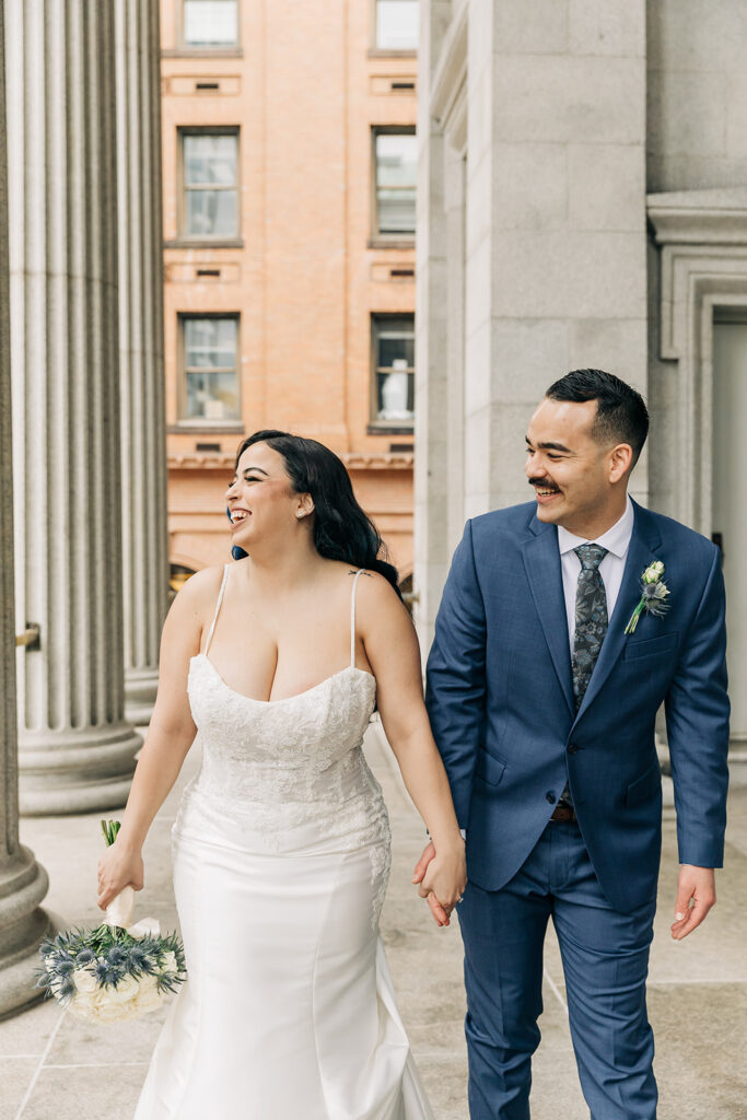 Bride and Groom photos in downtown Norfolk VA