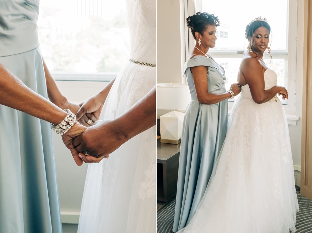 Bride getting ready at Glasslight Hotel Norfolk VA