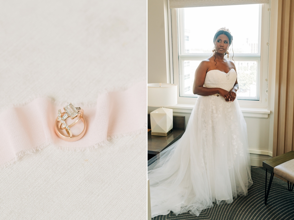 Bride getting ready at Glasslight Hotel Norfolk VA