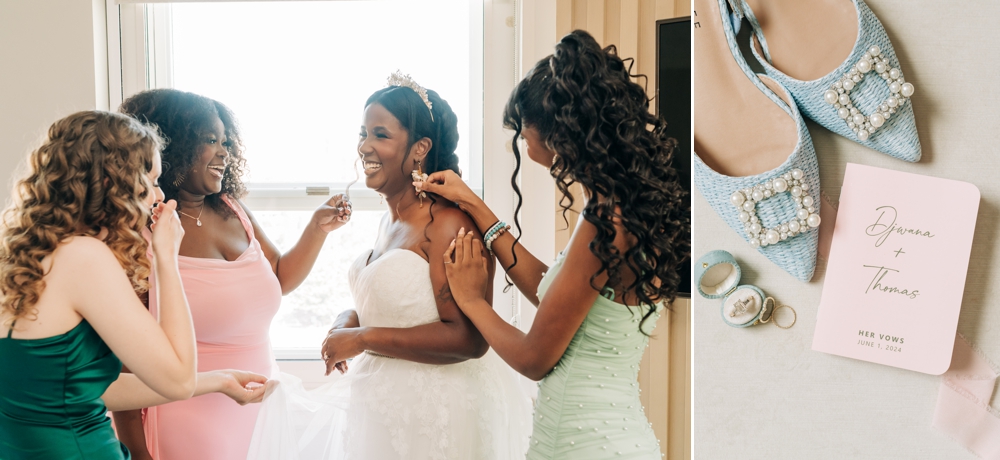 bride getting ready at glasslight hotel