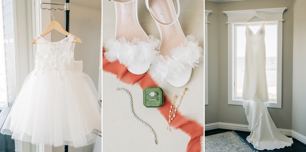 Bride getting ready at beach house