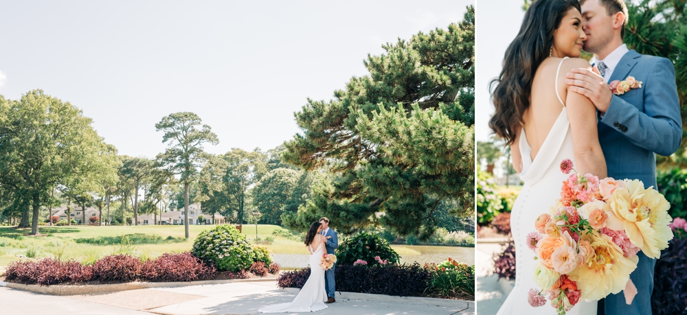 Bride and groom portaits at Cavalier Golf & Yacht Club