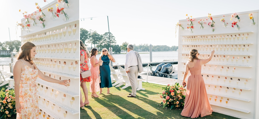 Reception at Summer Wedding at Cavalier Golf & Yacht Club