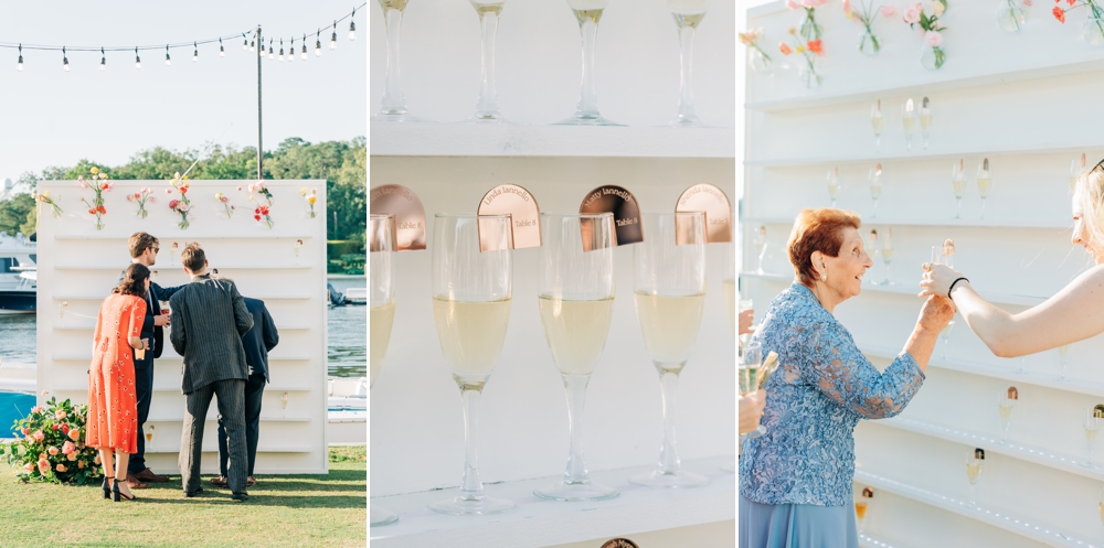 Reception at Summer Wedding at Cavalier Golf & Yacht Club