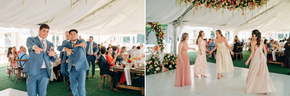 Reception at Summer Wedding at Cavalier Golf & Yacht Club