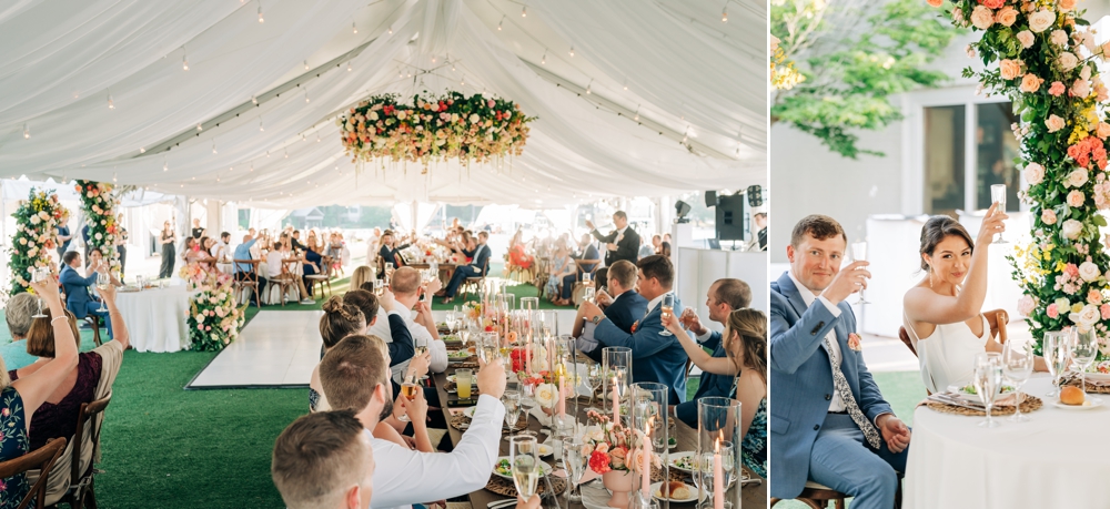 Reception at Summer Wedding at Cavalier Golf & Yacht Club