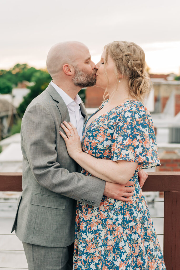 COuple on rooftop in richmond va