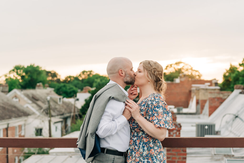 Sunset on rooftop in richmond va