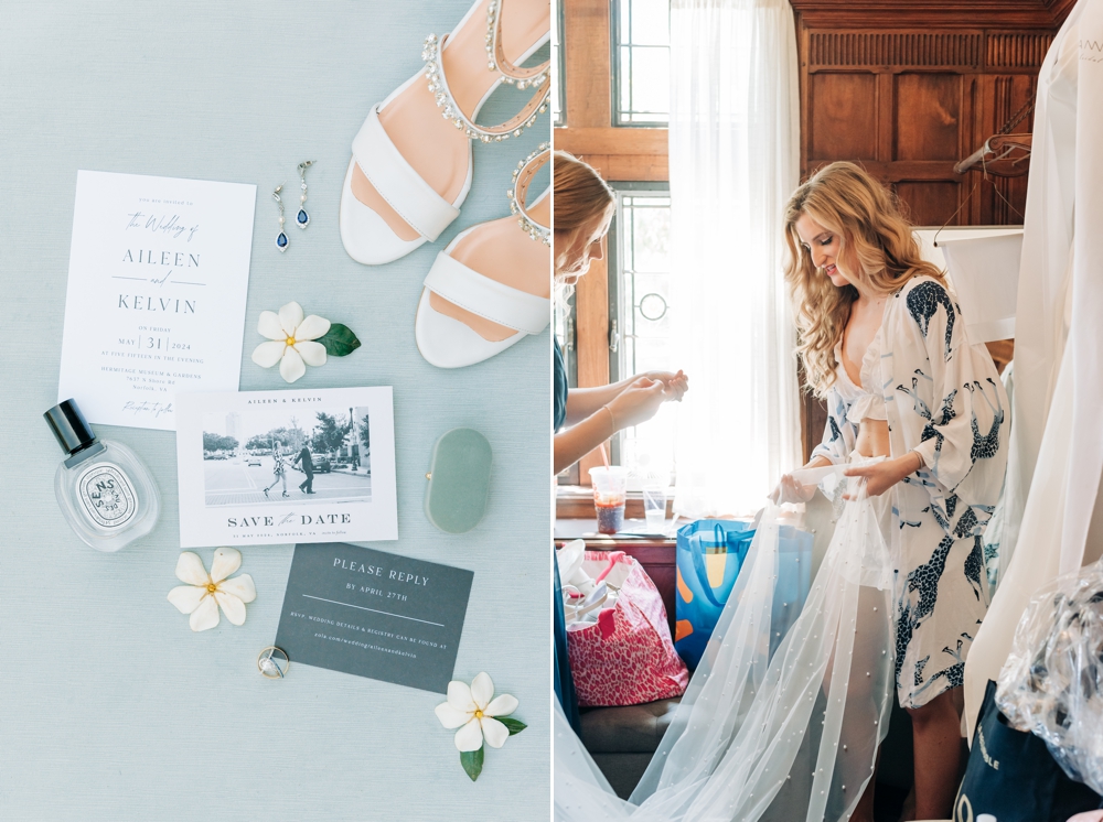 Bride getting ready at The Hermitage Museum