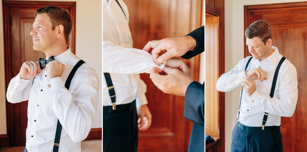 Groom getting ready for wedding